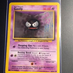 Pokémon TCG Gastly Base Set 50/102 Regular 1st Edition Common